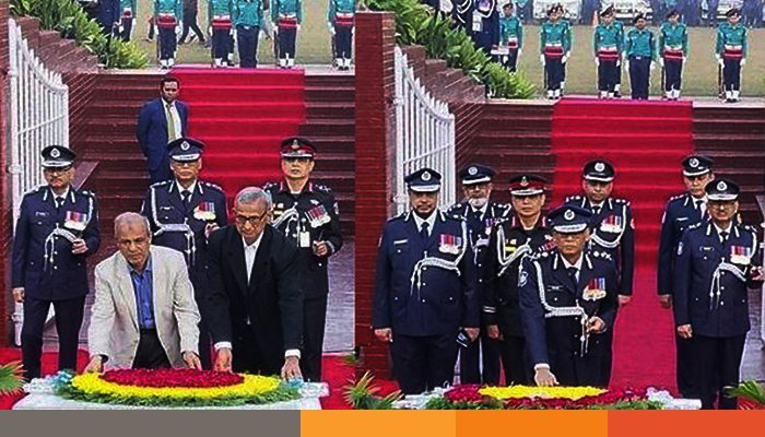 বিজয় দিবস মহান বিজয় দিবস উপলক্ষে রাজারবাগ পুলিশ স্মৃতিসৌধে স্বরাষ্ট্র উপদেষ্টা ও আইজিপির শ্রদ্ধা