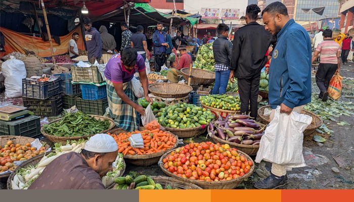 চাল-তেল-মাংসের চড়া মূল্যে ম্লান সবজির স্বস্তির বাজার চাল-তেল-মাংসের চড়া মূল্যে ম্লান সবজির স্বস্তির বাজার
