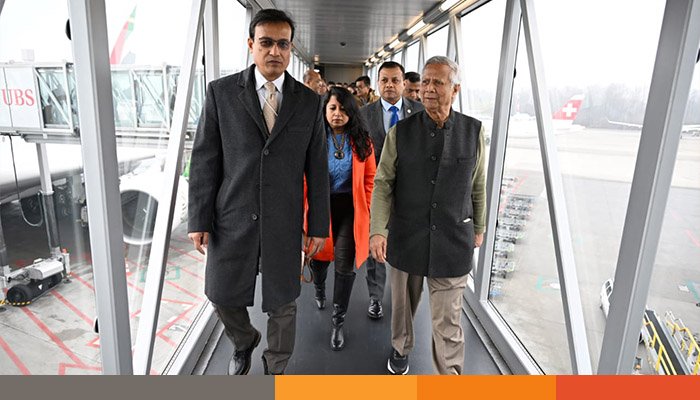সুইজারল্যান্ডে পৌঁছেছেন প্রধান উপদেষ্টা