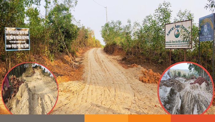 বান্দরবানে সড়ক নির্মাণের কাজে দুর্নীতির অভিযোগ