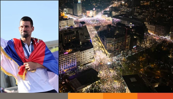 সার্বিয়ায় সরকারবিরোধী আন্দোলনে ছাত্র-জনতা, পাশে দাঁড়ালেন জোকোভিচ