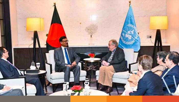 জাতিসংঘ মহাসচিবের সঙ্গে পররাষ্ট্র উপদেষ্টার বৈঠক
