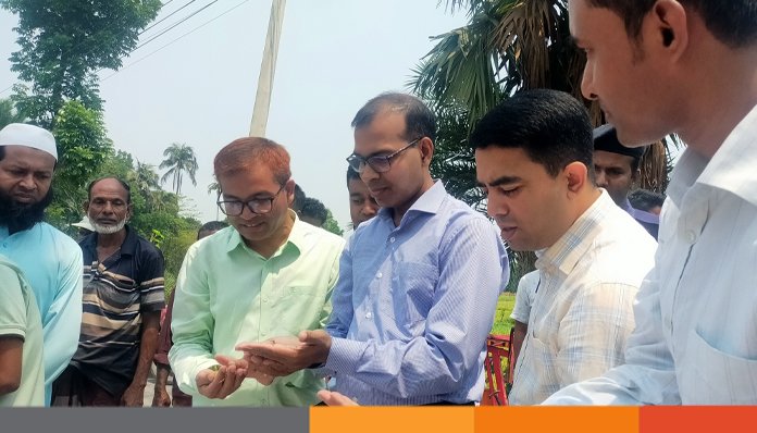 ঝিনাইদহে কম্বাইন্ড হারভেস্টার মেশিন দিয়ে ধান কাটার উদ্বোধন করেন জেলা প্রশাসক