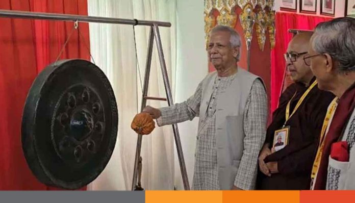 বৌদ্ধ বিহারে সম্প্রীতি ভবনের ভিত্তিপ্রস্তর স্থাপন প্রধান উপদেষ্টার
