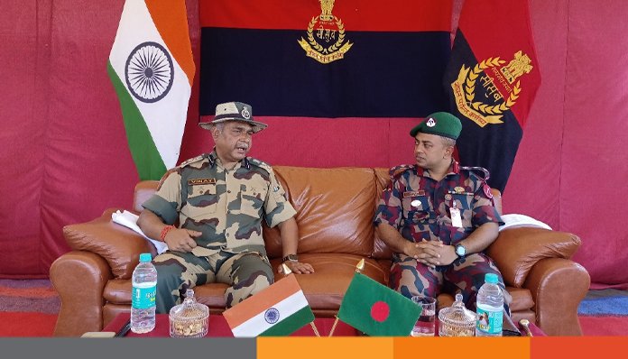 মেহেরপুর সীমান্তে বিজিবি-বিএসএফ কমান্ডার পর্যায়ে সৌজন্য সাক্ষাৎ