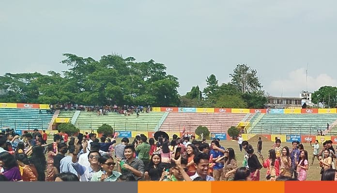 সাংগ্রাই জল উৎসবের মধ্য দিয়ে পাহাড়ে সাঙ্গ হলো বর্ষবরণের আনুষ্ঠানিকতা