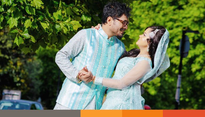 লন্ডনে আবারও বউ সাজলেন অভিনেতা জামিলের স্ত্রী