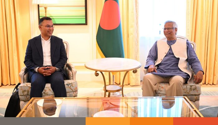 লন্ডনে ড. ইউনূসের সঙ্গে তারেক রহমানের বৈঠক শুরু