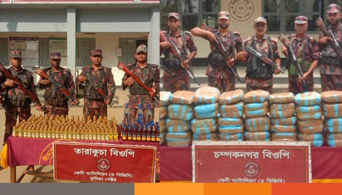 সীমান্তে ৬ মাসে ২ কোটি টাকার মাদক জব্দ: ফেনী বিজিবি