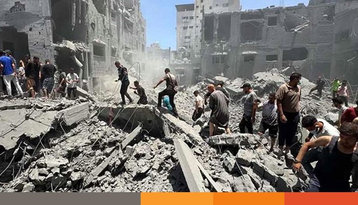 গাজায় ইসরায়েলি বিমান বাহিনীর গোলাবর্ষণে নিহত ১০৪