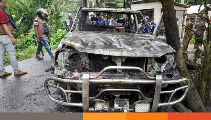 গোপালগঞ্জে পুলিশের ওপর হামলা ও গাড়ি ভাঙচুরের ঘটনায় মামলা, আসামি ৪৭৫ জন